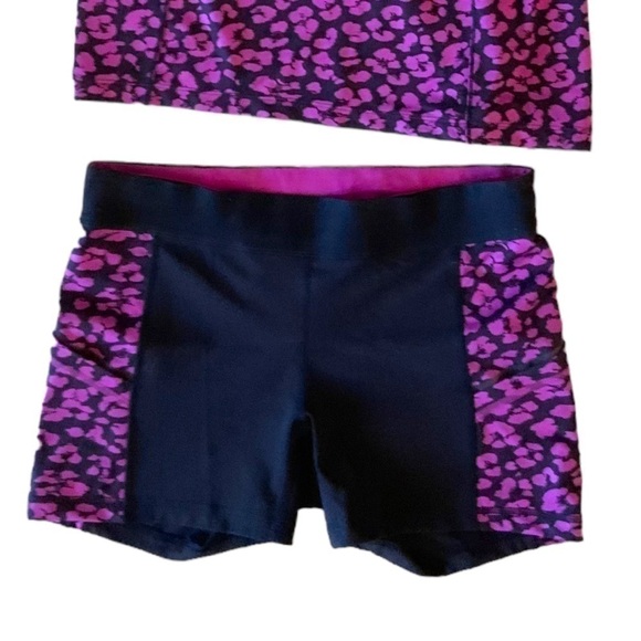 LULULEMON bra top SZ 8 pink n dark navy and shorts - Picture 5 of 15